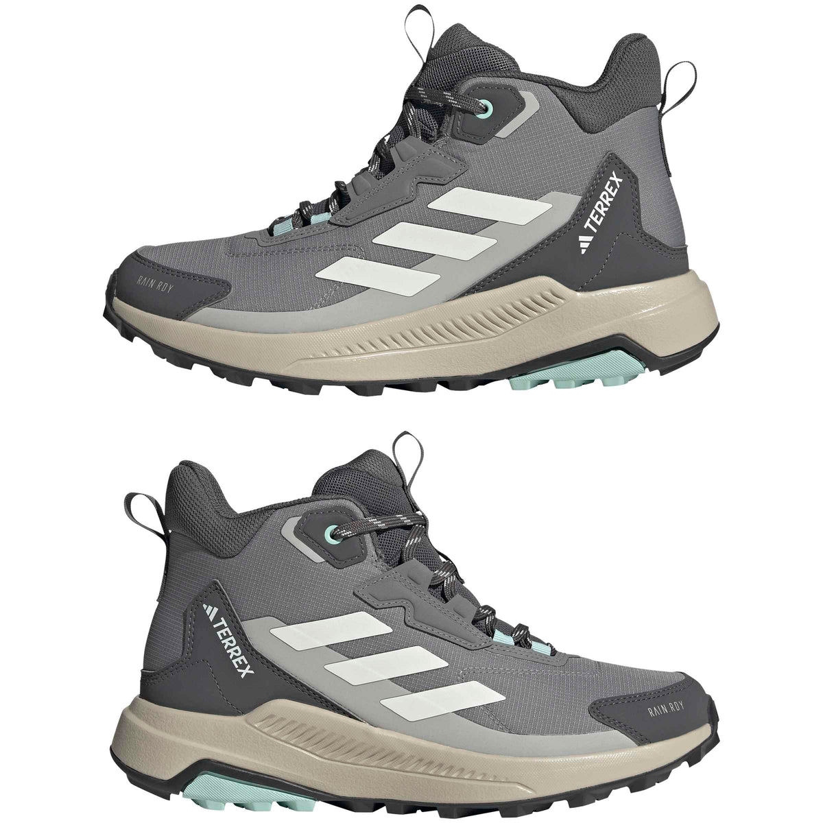adidas Women's Terrex Anylander Mid Top Rain.RDY Hiking, Grey/Off White/Grey, 9
