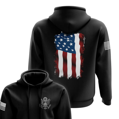 Tactical Pro Supply Patriotic Heavyweight Pullover Hoodie for Men and Women, Waving Flag Hoodie - XL