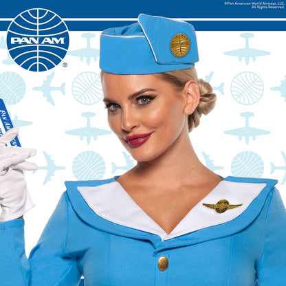 Official PAN AM® Stewardess Accessories - Licensed PAN AM® Airline Stewardess Accessory Kit, Includes 5 Pieces for Your Halloween Costume, One Size
