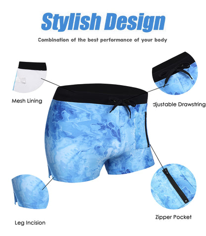 COOFANDY Mens Swim Trunks Swimwear Bathing Suit Swim Brief Square Leg Board Short