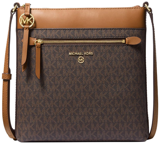 Michael Kors Jet Set Charm Small Flat Crossbody Bag, Gold-Tone Hardware/Brown/Acorn, One Size
