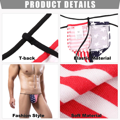 Men's Sexy G-String Mens Thong Underwear Bikini Low Rise T-Back Briefs Underpants