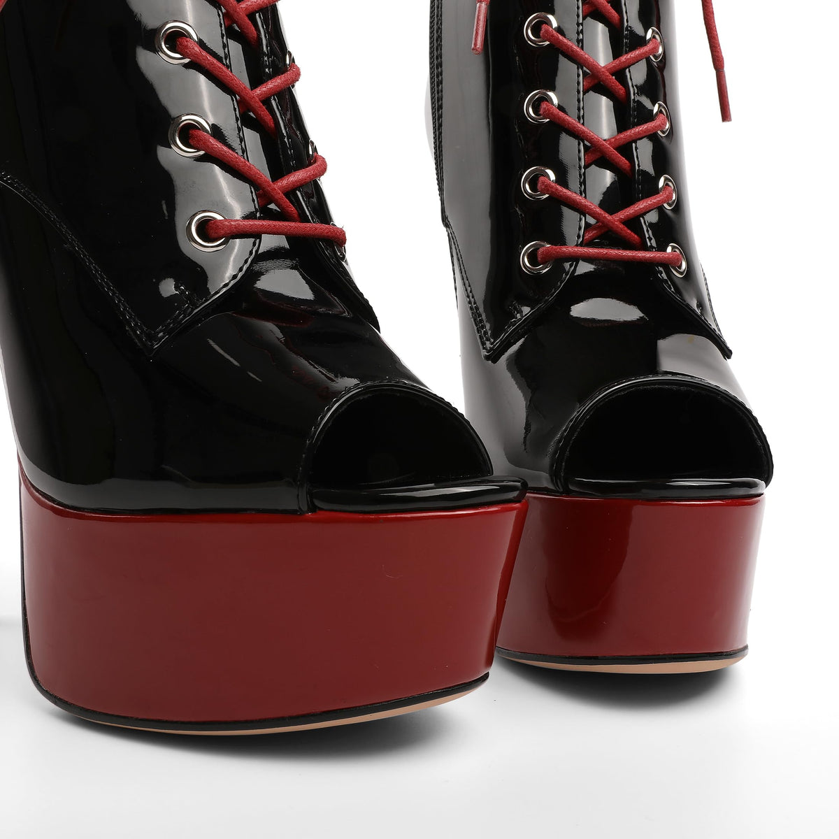 Lace up Platform Ankle Boots Zip up Stiletto Boot Two-Toned Size 9