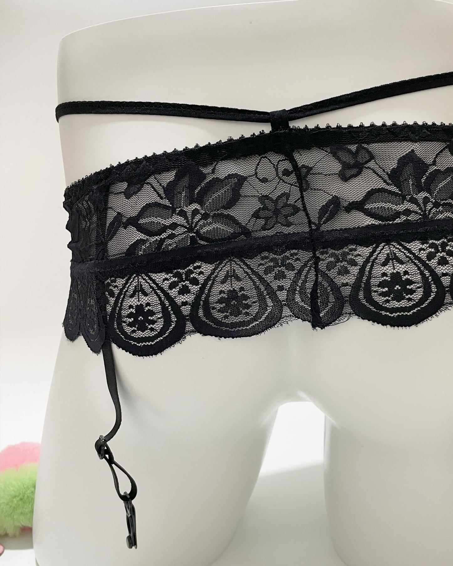 Men's Sissy Skirted Thong Panties -Underwear with Gaters Belt