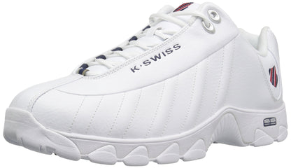 K-Swiss Men's ST329 CMF Sneaker, White/Navy/Red, 10.5 M