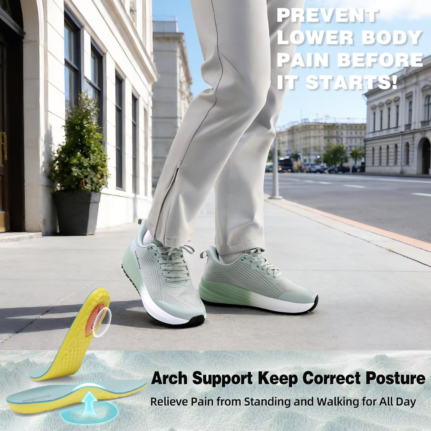 Men's Orthopedic Wide Comfortable Trail Sneaker: Casual Plantar Fasciitis Heel Spurs Arch Support Orthotic Neuropathy Pain Relief Trekking Shoes, Slip On Hammer Toes Leisure Walking Shoes Mint Size 12