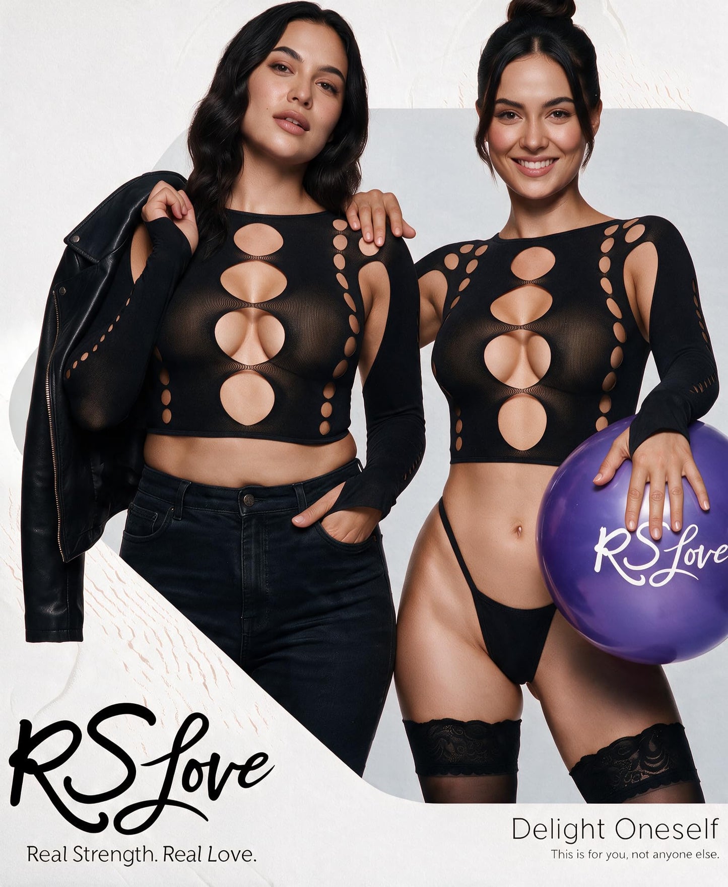 Women Sexy Lingerie Sets Bodysuit Cutout Top Long Sleeve Teddy Exotic Bodystocking Mesh Black