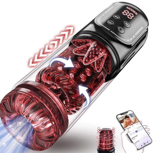 jodiyece Male Masturbator Penis Pump - Male Sex Toys for Men Sex Toy Pocket Pussies 7 Thrusting Rotating Vibrating Sucking Licking Stroker Adult Toys Vacuum Pumps & Enlargers LCD APP Whips Crops