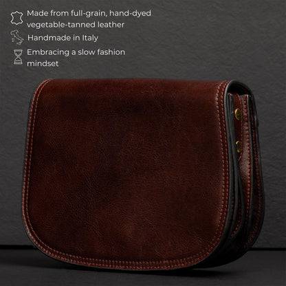 Time Resistance Leather Crossbody Bag for Women - Shoulder Messenger Purse (Brown) - Gift Box Included
