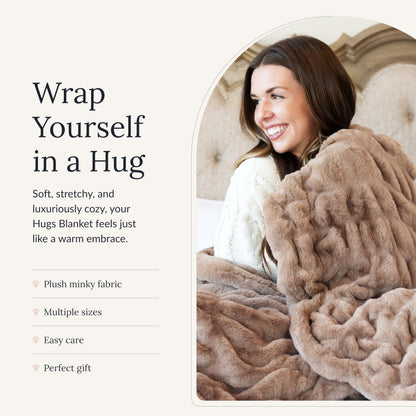Minky Couture Ultra-Soft Extra Plush Hugs Blanket, Milk Chocolate, Grande