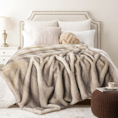 BATTILO Luxury Large Faux Fur Throw Blanket for Couch, 60"x80", Thick