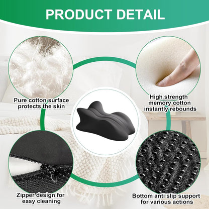 Extra-Large 27° Degree Memory Foam Ergonomic Prone Couples Pillow for Intimacy