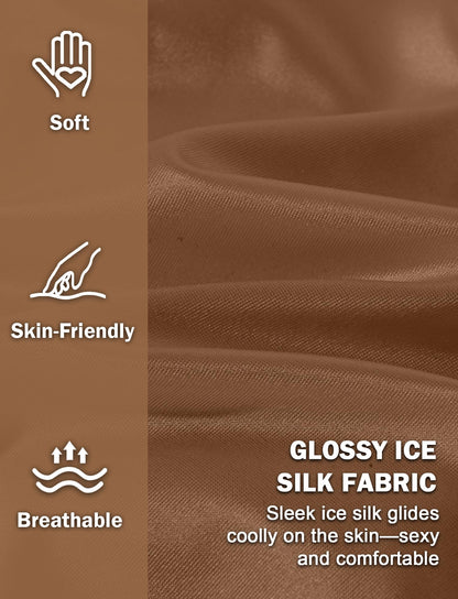 Men's Sexy Bikini Briefs Comfortable Nylon Underwear 3D Bulge Pouch Underpants Clear Strap Thong Low Rise Stretch Panties Brown L