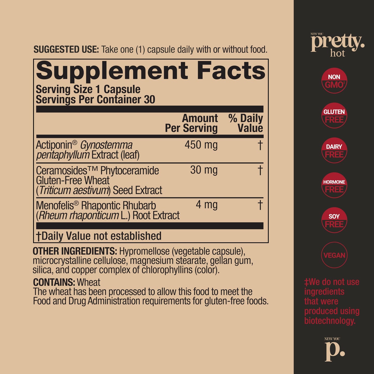 Hot- Hormone-Free Menopause & Beauty Support Supplement 30 Capsules