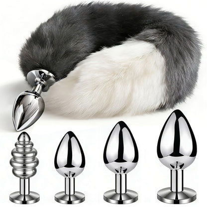 Fox Tail Plug with Interchangeable Butt Plug Training Kit