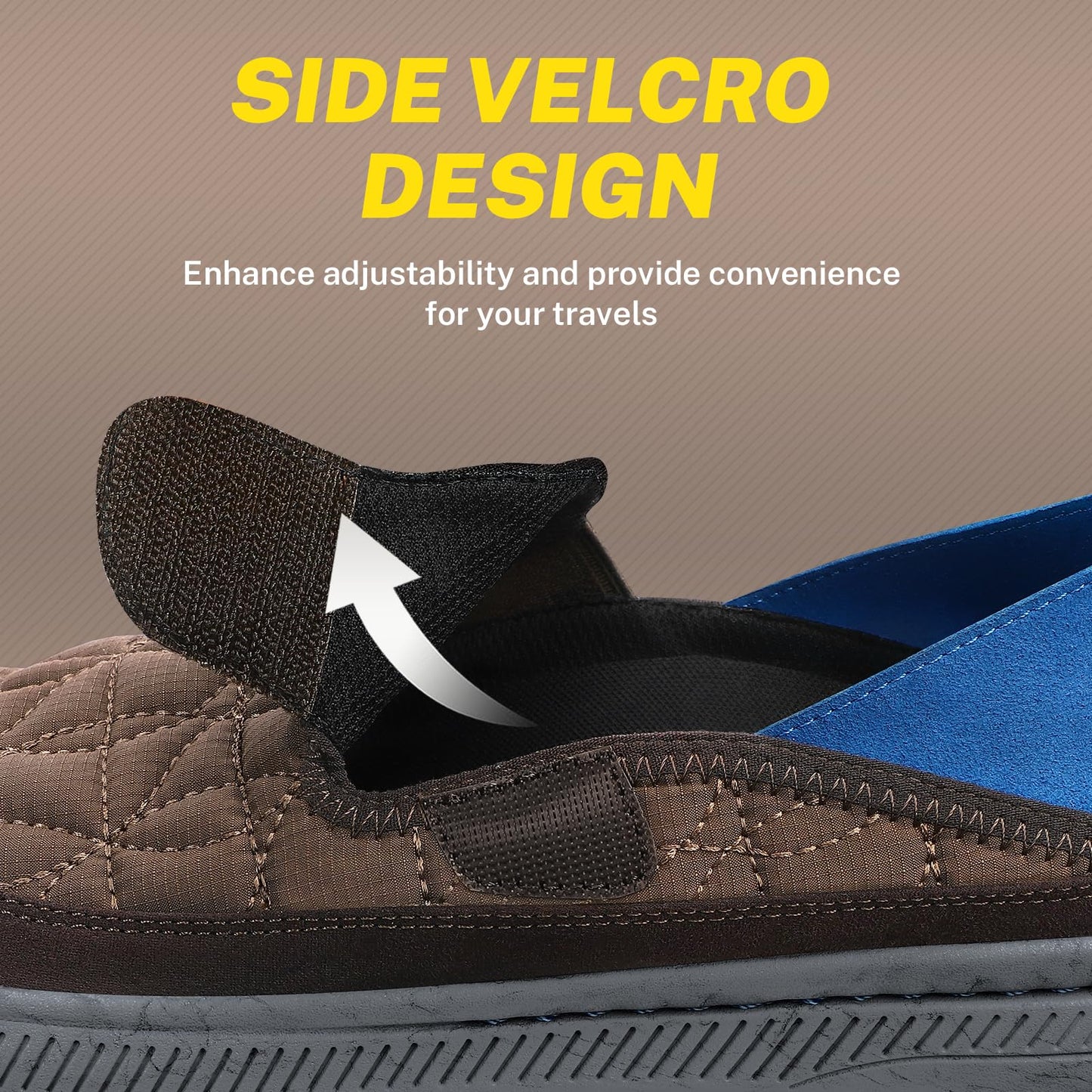 Slip On Shoes for Men, Orthopedic Men's Slippers for Plantar Fasciitis, Lightweight Wide Toes Box House Shoes Clogs with Arch Support for Pain Relief (Brown, 10.5)