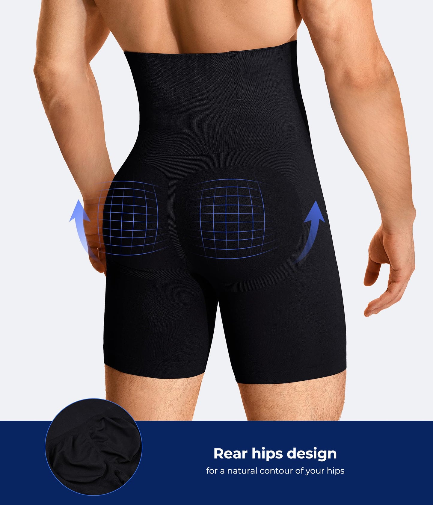 Mens Shapewear Tummy Control Underwear Compression Shorts Slimming Body Shaper Leg Boxer Briefs Black
