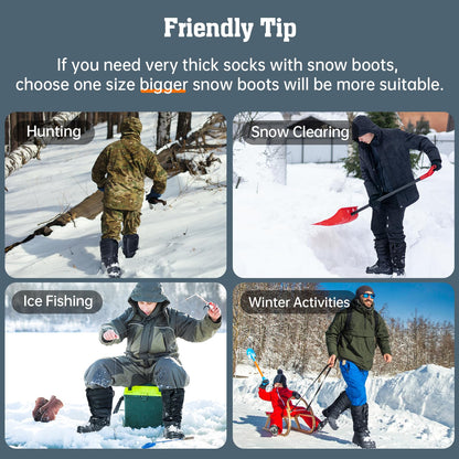 FREE SOLDIER Snow Boots for Men Waterproof Anti-slip 3M Lining Lightweight Tall Outdoor Warm Winter Work Boots (Black 10)