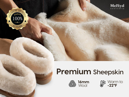 Sheepskin Slippers Womens with Arch Support: 100% Australian Shearling Lining & GEL Plantar Fasciitis Insoles - Thermal Winter Moccasin Boots for Men,Moms Nurses Indoor Outdoor - Chestnut Size 9