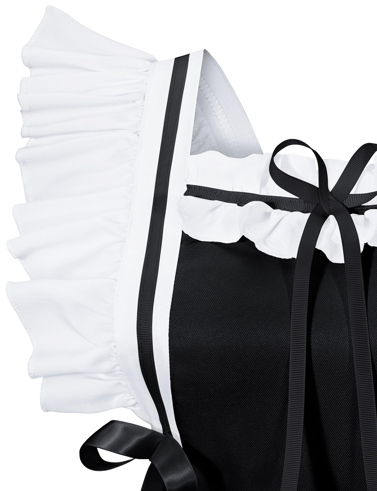 Classic French Maid Costume Apron Fancy Dress Cosplay Outfit Headwear Gloves Socks Set(BK S)