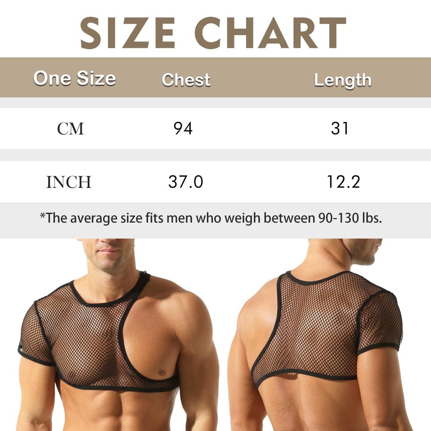 Men's Fishnet Crop Tops Mesh Tank Tops Sheer Undershirt Nightwear