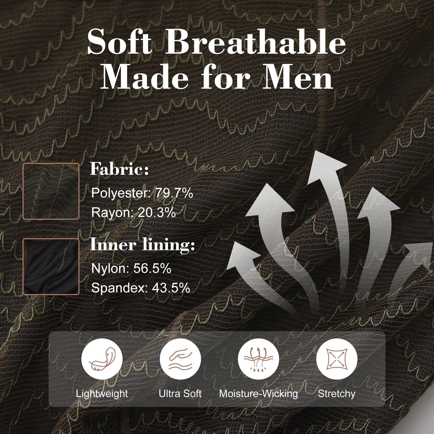 BSZN Men's Sexy Thong, Army Green Star Rivet Leather Waistband Mesh Lace Badge Pouch Ruched Side Mid Rise Sexy Lingerie from A-Night Authority Collection