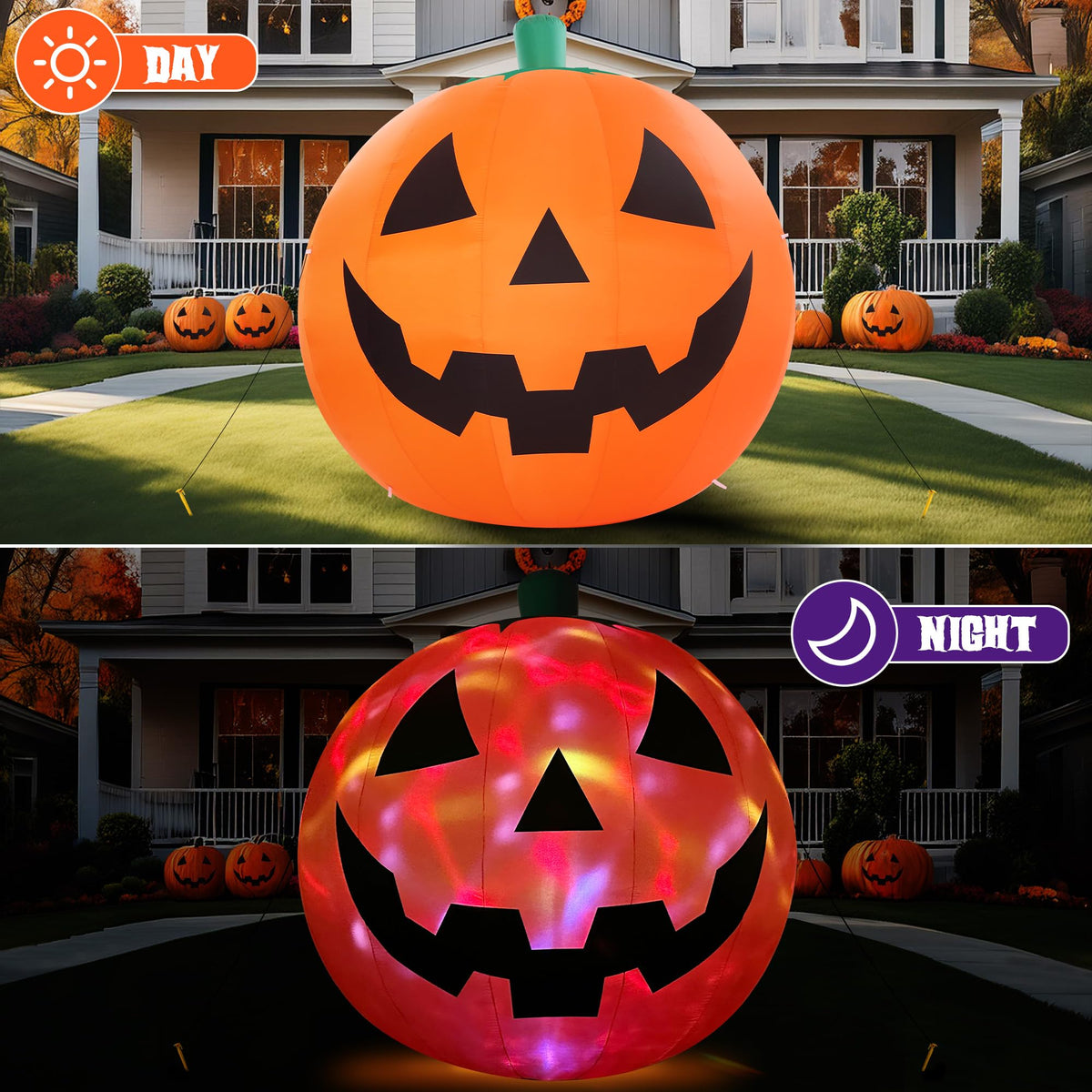 10 FT Halloween Inflatables Giant Pumpkin Outdoor Decorations
