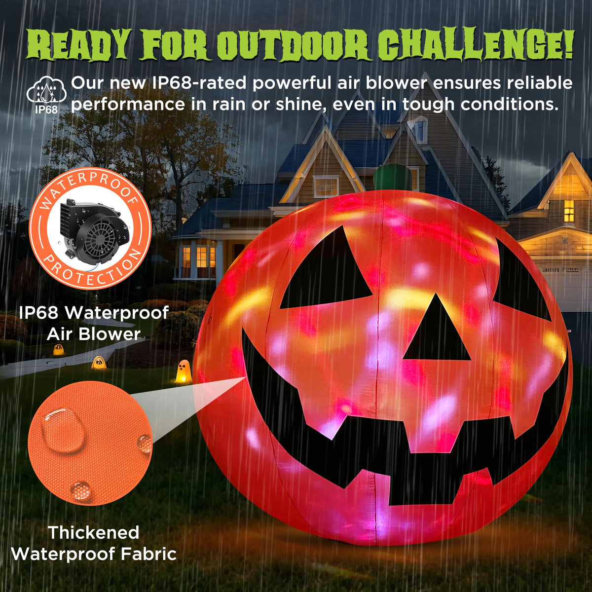 10 FT Halloween Inflatables Giant Pumpkin Outdoor Decorations