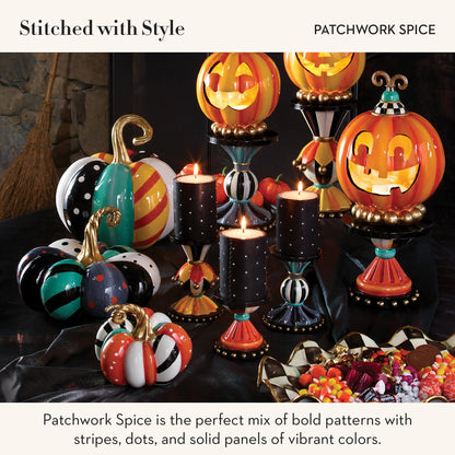 MACKENZIE-CHILDS Resin Pumpkin, Mini, Patchwork Spice