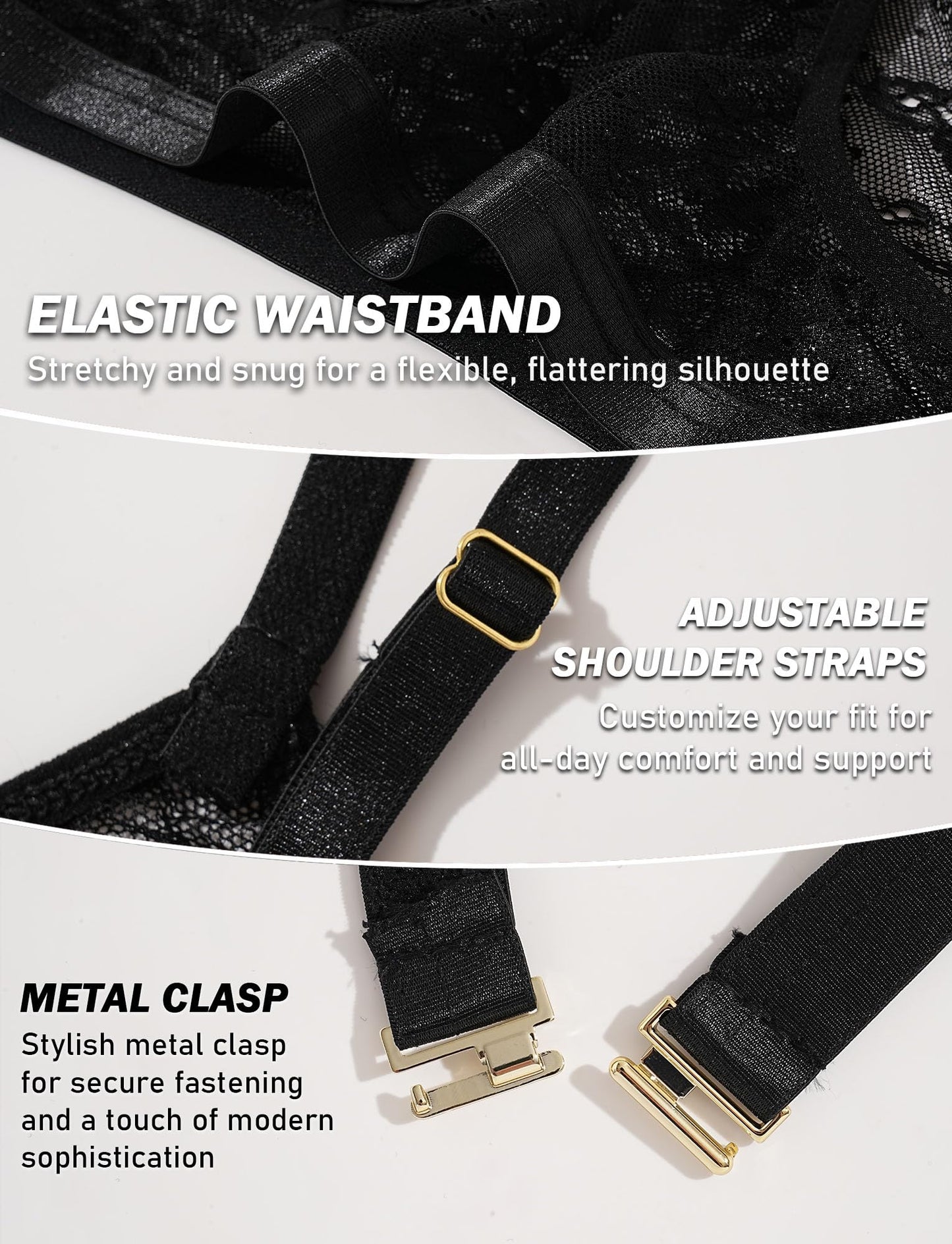 Men's Lingerie Sheer Bodysuit Set Lace Sexy Rave Outfit Underwear Bra Panties Black Sets