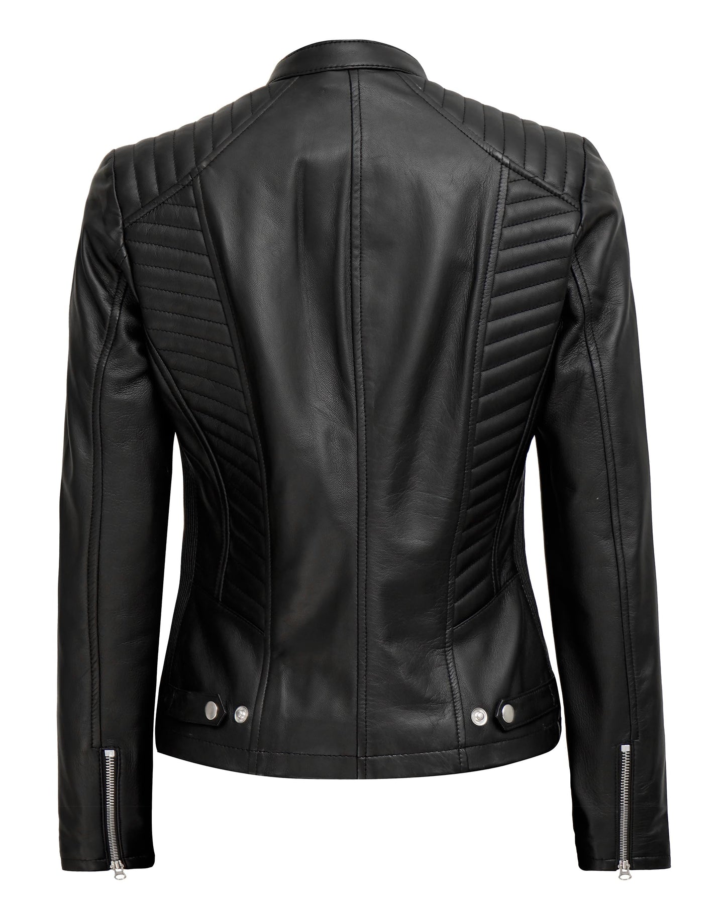 Blingsoul Black Lambskin Leather Jacket Womens - womens jackets casual| [1310423] Rachel Black, M