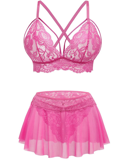 Sissy Feminization Lingerie Set for Naughty Men -  Mini Skirt Set