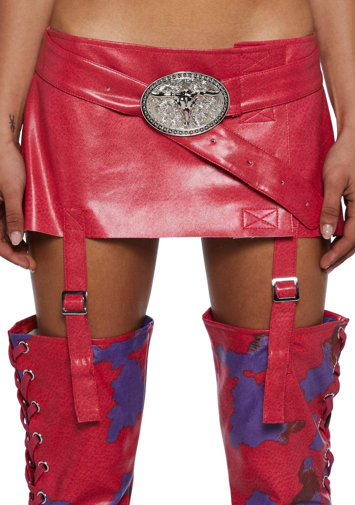 Dolls Kill Suki Fast N’ Furious Halloween Costume - Cosplay Chaps and Crop Outfit by Trickz N' Treatz - Pink, Large