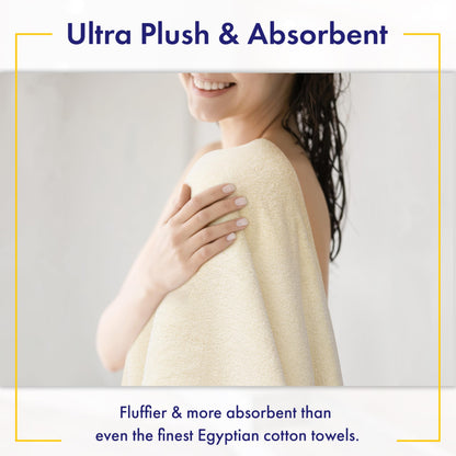 Alusa Home 100% Organic Luxury Bath Sheets - GOTS Certified - Extra Large 35x70 Inches (Pack of 2) Zero-Twist, Long-Staple Cotton Bath Sheet Set (Papyrus)
