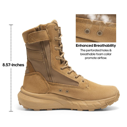 NORTIV 8 Men's Breathable Tactical Military Work Boots,Coyote,10