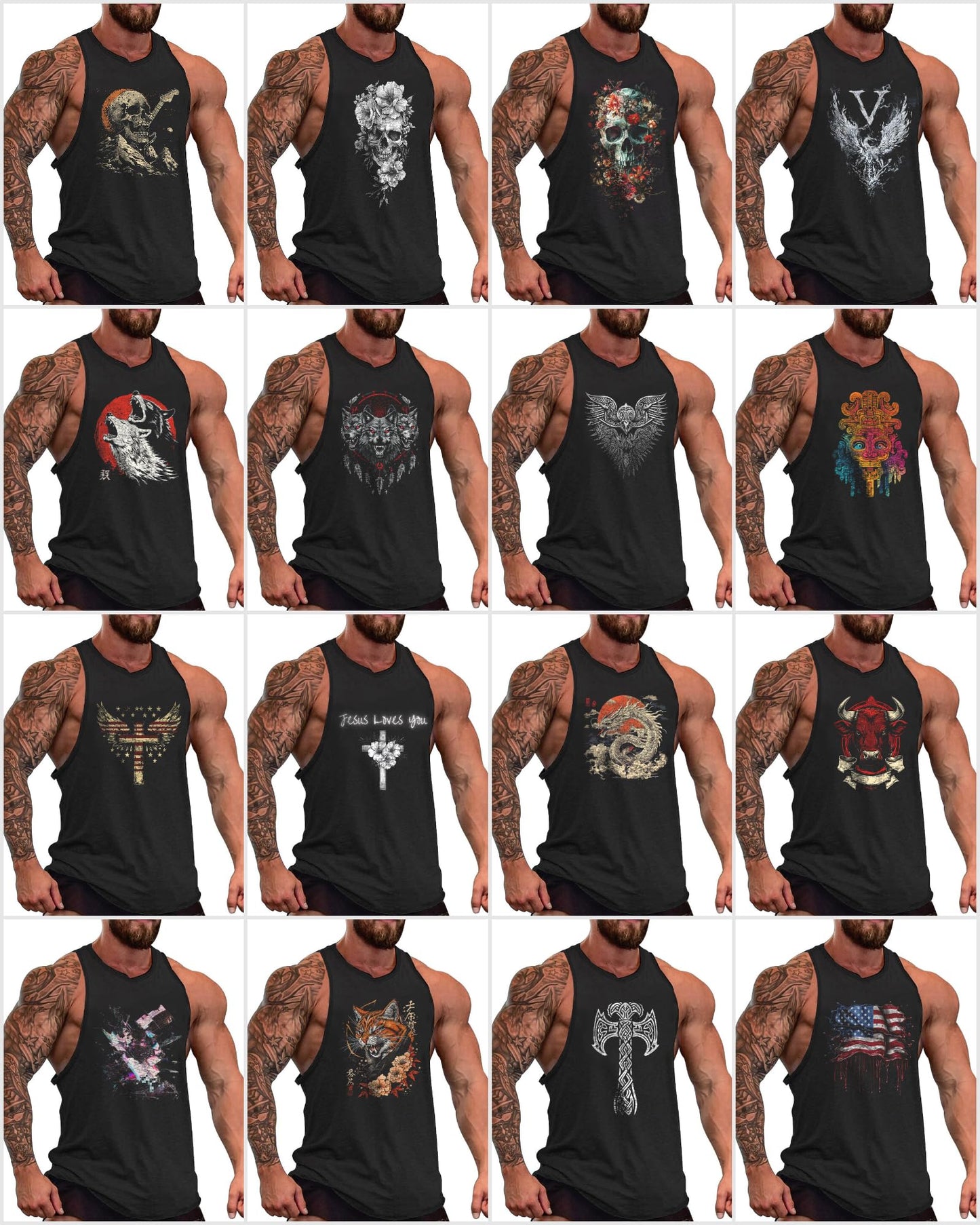 MARSVOVO Mens Tank Tops Gym Muscle Stringer Novelty Printed Sleeveless T Shirts Lightweight Loose Fitted Workout Streetwear Tank for Summer American Flag,XL