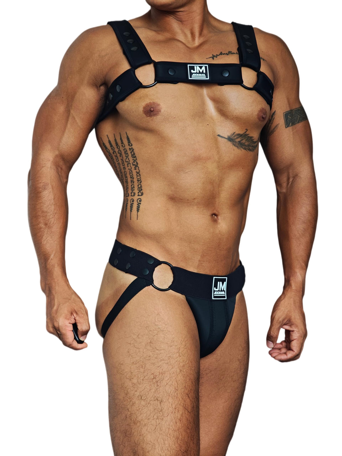 JOCKMAIL Men's Harness Adjustable Detachable Chest (Black, One Size)