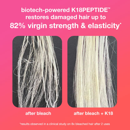 K18 Full-Size Leave-In Molecular Hair Mask, Repairs Dry or Damaged Hair, Reverse Hair Damage from Bleach, Color, Chemical Services & Heat