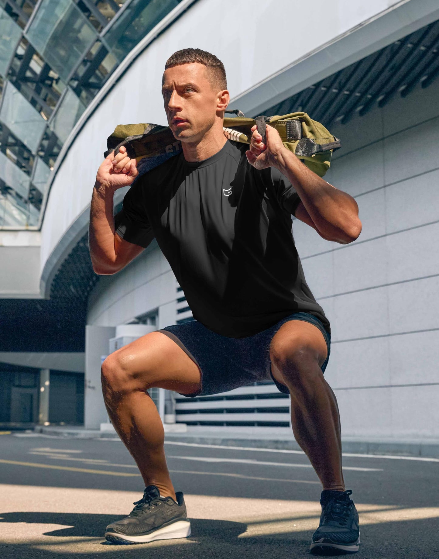 G Gradual Men's Athletic Workout T-Shirts Moisture Wicking Cooling Running Shirts Short Sleeve Performance Tee for Gym Tennis(Black,4XL)