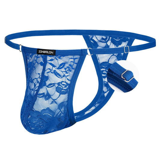 Men's Lace G-String Thong Adjustable One Size Sexy Underwear