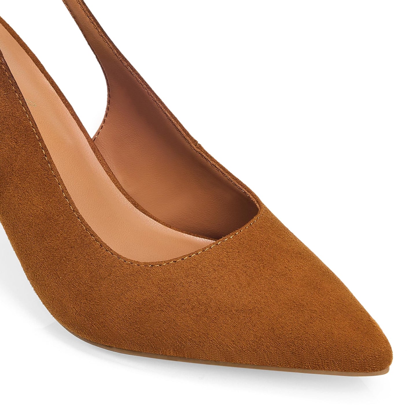 Women’s Slingback Pumps 3 Inch Stiletto Heels Pointed Toe with Ankle Strap Elegant Closed Toe High Heel Dress Shoes for Office Wedding Evening,Brown Suede,6