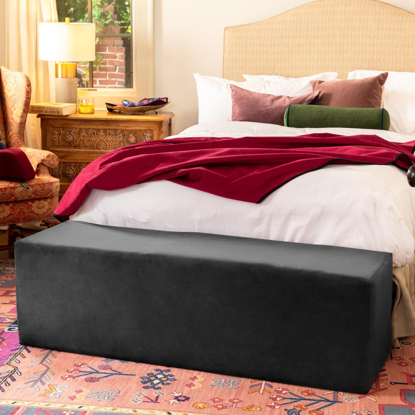 Liberator Aria Flip Chaise 18 Inch Wide - Convertible Sex Chair and Bed Bench, Liberty Black