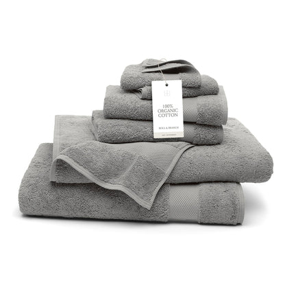 BOLL & BRANCH Plush Bath Sheet Set - Stone - 6 Piece - Includes 2 Oversized Bath Sheets, 2 Hand Towels & 2 Washcloths - 100% Organic Cotton - Ultra Soft & Luxurious - Quick Absorbing