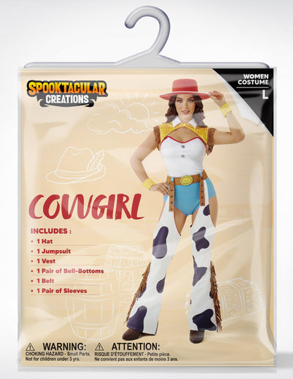Spooktacular Creations 4 Pc Halloween Cowgirl Costume for Women，Halloween Costume  - Toy Story inspired Cowgirl