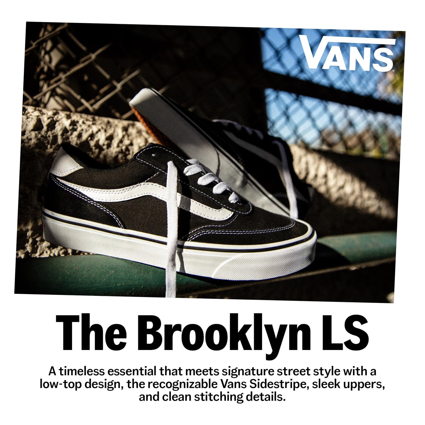 Vans Men's Brooklyn LS Shoe | Low-Top Sneakers for Everyday Wear, Walking, Work & Fashion, Chunky Lace Mono Asphalt, 10.5
