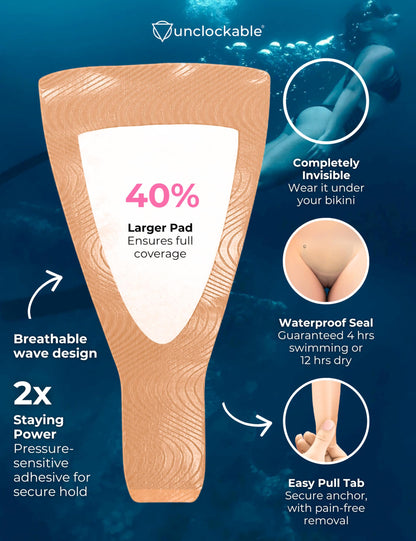 Unclockable Tuck Kit® 2 | All-Day Safety | 7 Swim-Proof Tucks | Transgender, NB, Drag Queens, Crossdressing - Gaff Alternative Beige