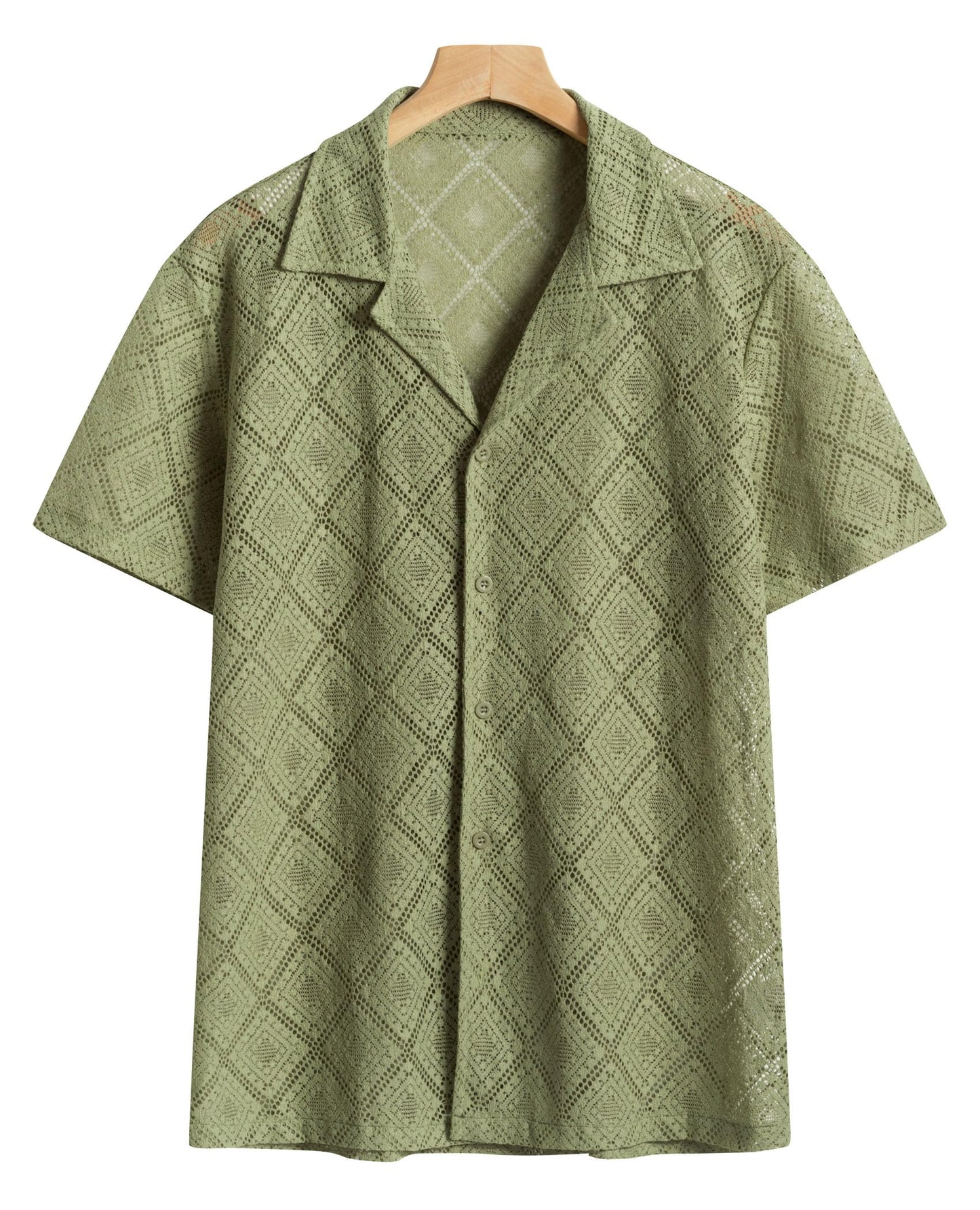 Csqopt Mens Mesh Shirt Short Sleeve Sheer Mesh Tops See Through Tee Mens Rave Clothes Disco Shirt Club Shirts Green M
