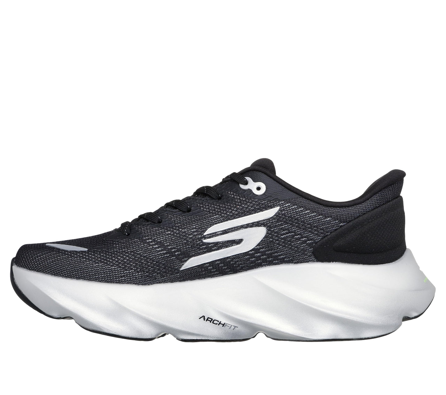 Skechers Men's Aero Burst Running Shoe, Black/White, 8.5