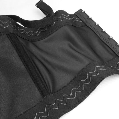 PU Leather Bustier Crop Top Gothic Punk Push Up Women's Corset Top Bra Black X-Large