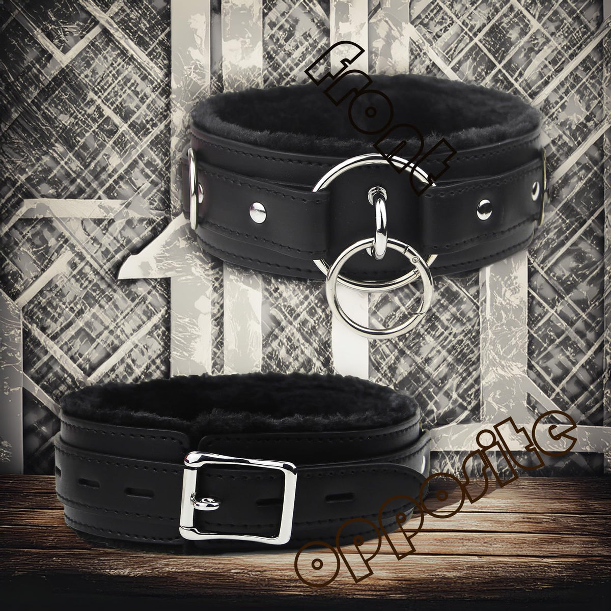 Punk choker leather Collar for women with Lock Bell O-ring Adjustable gothic Leather Choker Necklace Collar for Women Black
